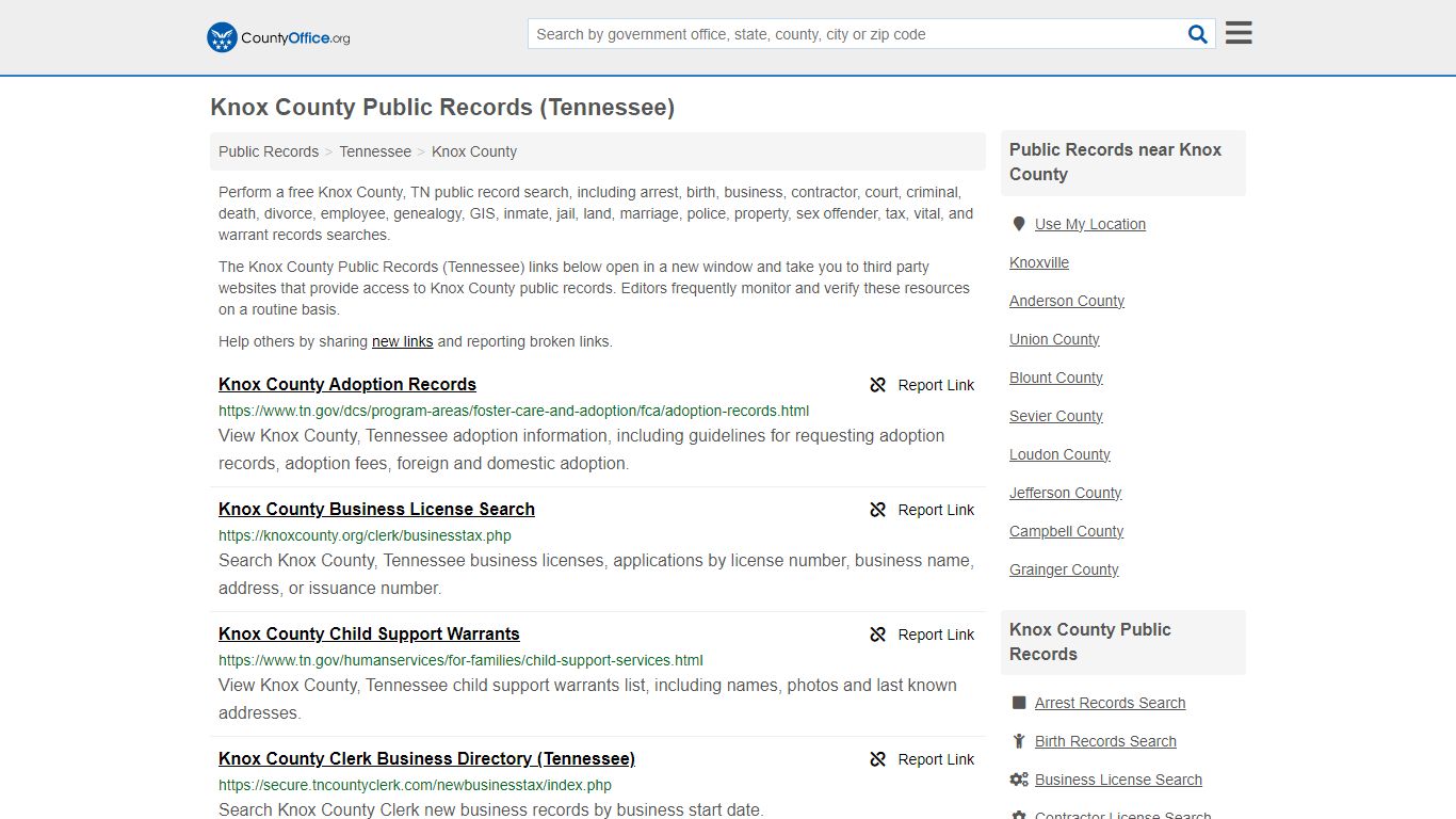Public Records - Knox County, TN (Business, Criminal, GIS, Property ...